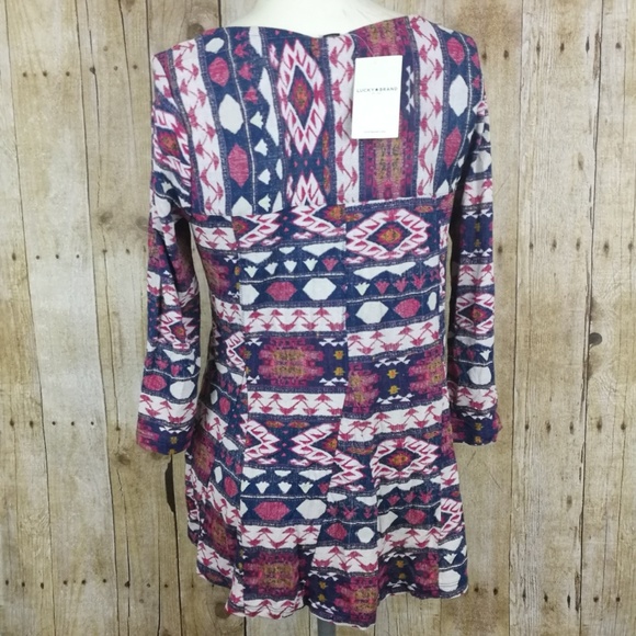 Lucky Brand Tribal Border Button Up Shirt Small - Picture 3 of 8